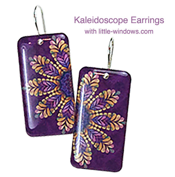 Kaleidoscope  Hand Painted Shrink Plastic Round Shape 2 way Earrings -  Shop ADD something on Earrings & Clip-ons - Pinkoi