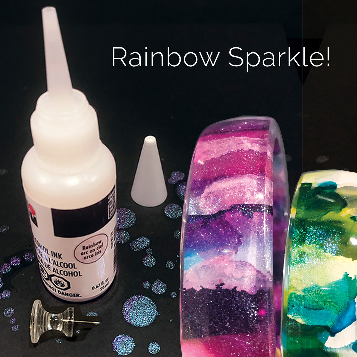 Rainbow Sparkle Alcohol Ink - Resin Craft and Jewelry Making Projects –  Little Windows Brilliant Resin and Supplies