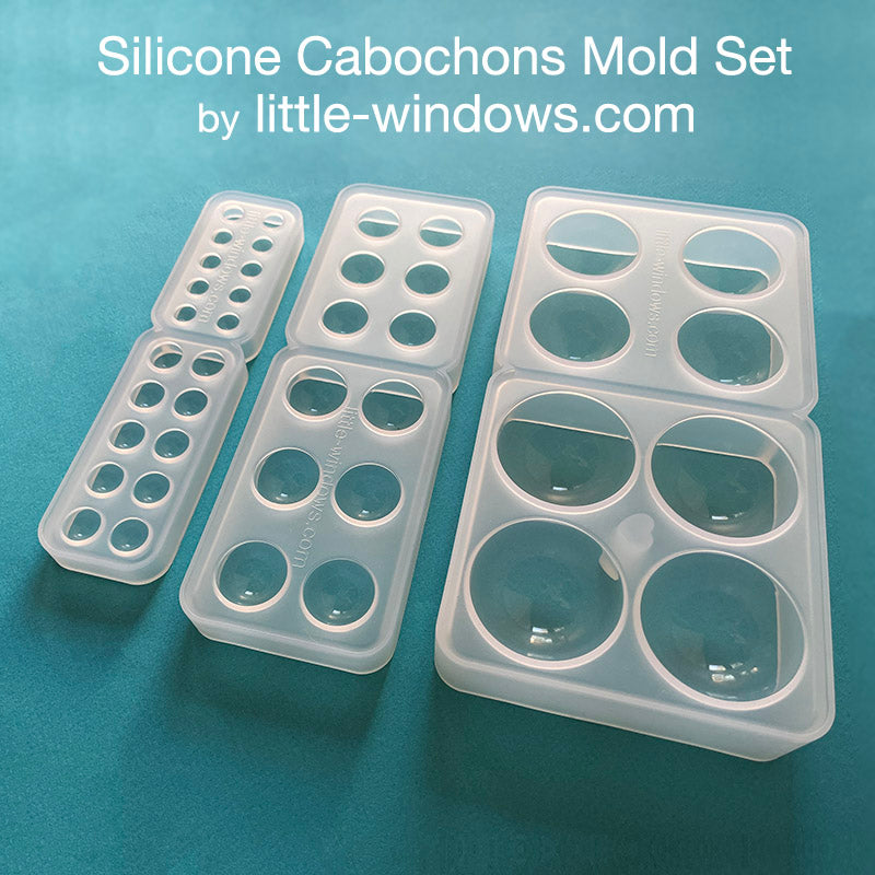 6 Pack Resin Beads Molds with Hole Silicone Resin Epoxy Molds for Cabochon  Gemstone Pendant Earrings Jewelry Casting